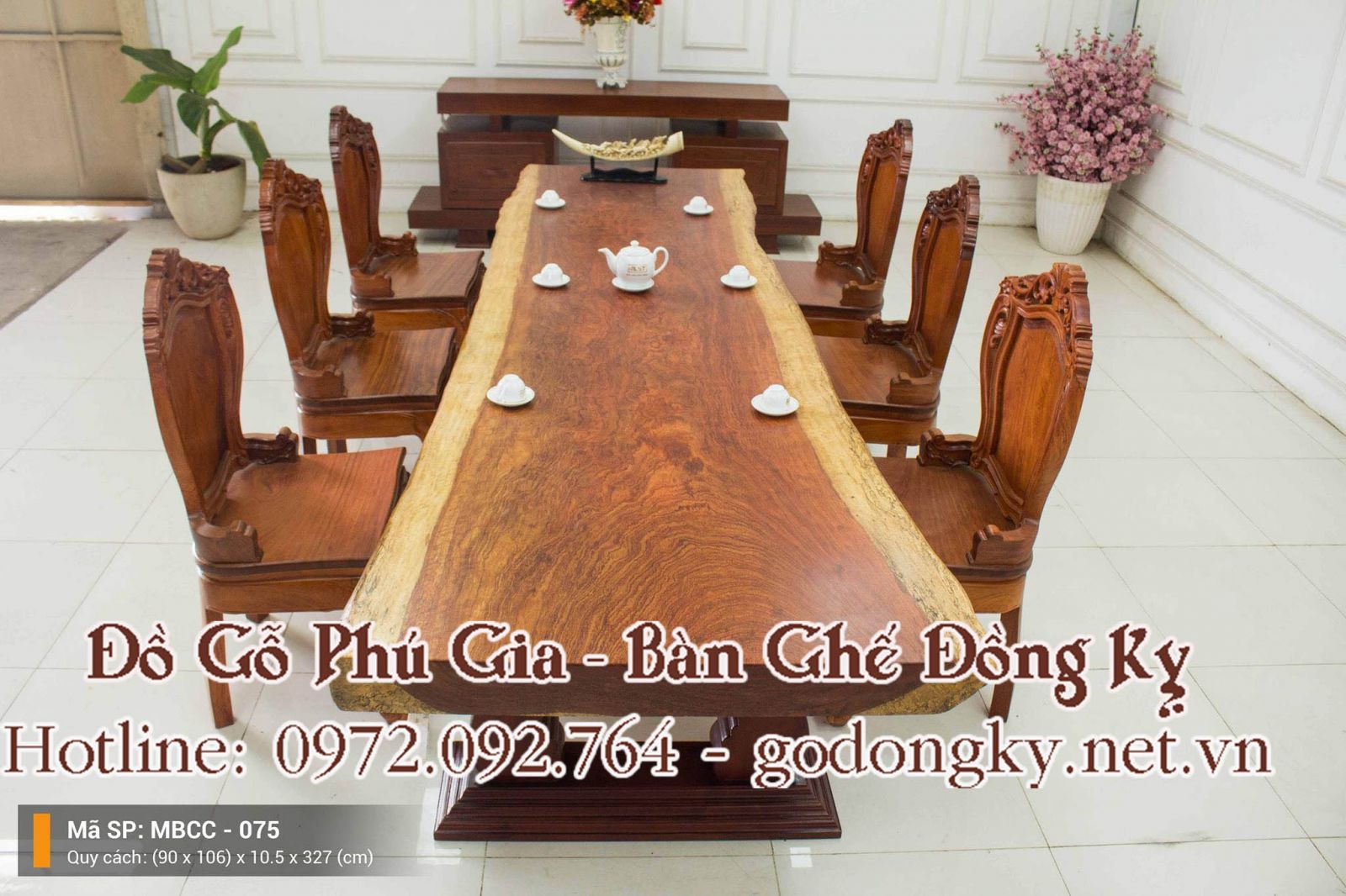 bộ bàn ghế phòng ăn nguyên khối gỗ cẩm lai